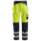 Snickers 3333 HighVis werkbroek - HighVisYellow/Navy