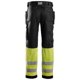 Snickers 3235 Katoenen Broek High Visibility Klasse 1 - 0466 Black/Yellow