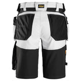 Snickers 6151 AllroundWork stretch loose fit shorts holsterzakken - White/Black