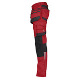 Dassy Flux stretch werkbroek holsterzakken - Rood/Zwart