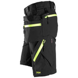 Snickers 6140 FlexiWork softshell stretch shorts+ holsterzakken - Black/Neonyellow