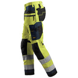 Snickers 6230 AllroundWork HighVis werkbroek+ holsterzakken - HighVisYellow/Navy