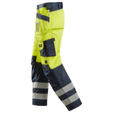 Snickers 3233 HighVis werkbroek holsterzakken - HighVisYellow/Navy