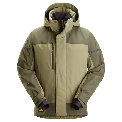 Snickers 1112 AllroundWork Waterdicht geïsoleerd jack - Khaki Green\Dk KhakiGreen